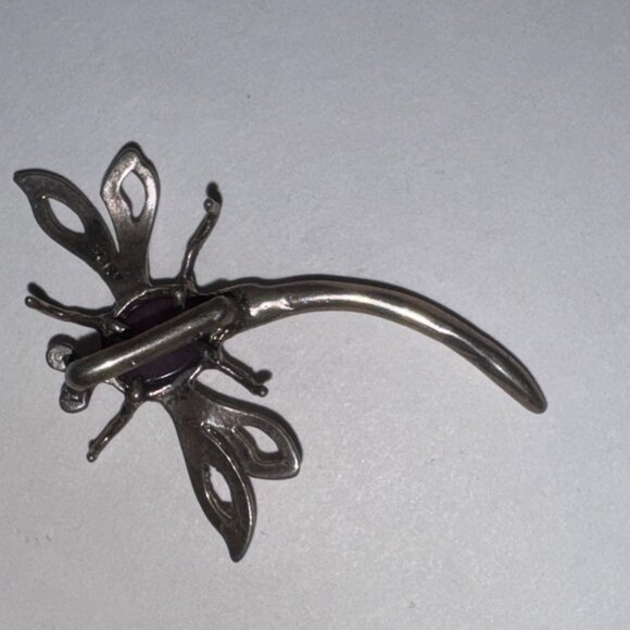 Sterling Dragonfly With Amethyst Pendant - Picture 11 of 15